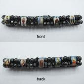 Magnetic Hematite Religious Sealed Icon Bracelet 7.8inch